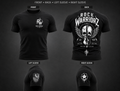 Rock Warriorz RW Left Chest Skull Guitar Back Left and Right Sleeve