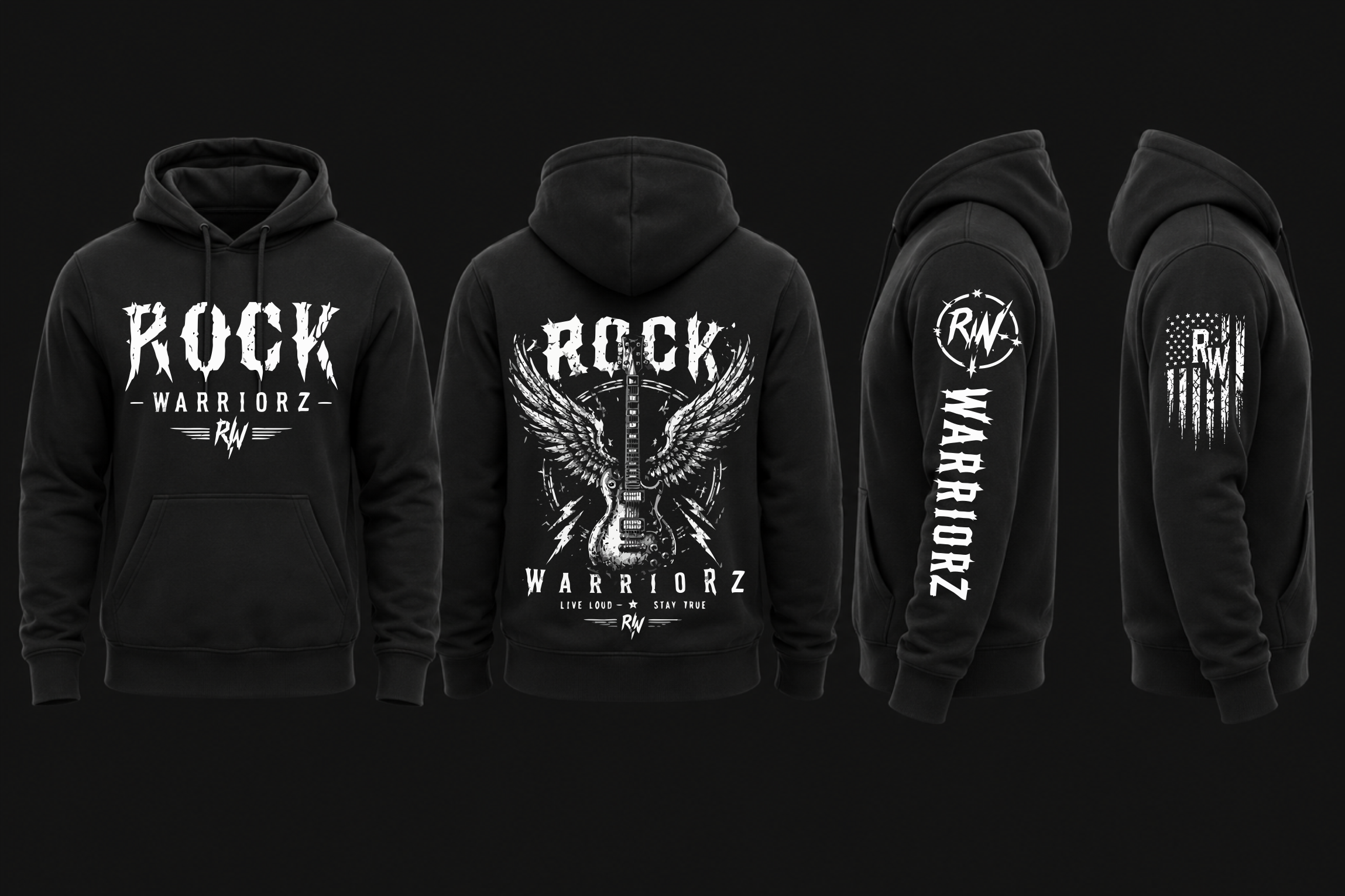 Rock Warriorz Guitar with Wings Hoodie