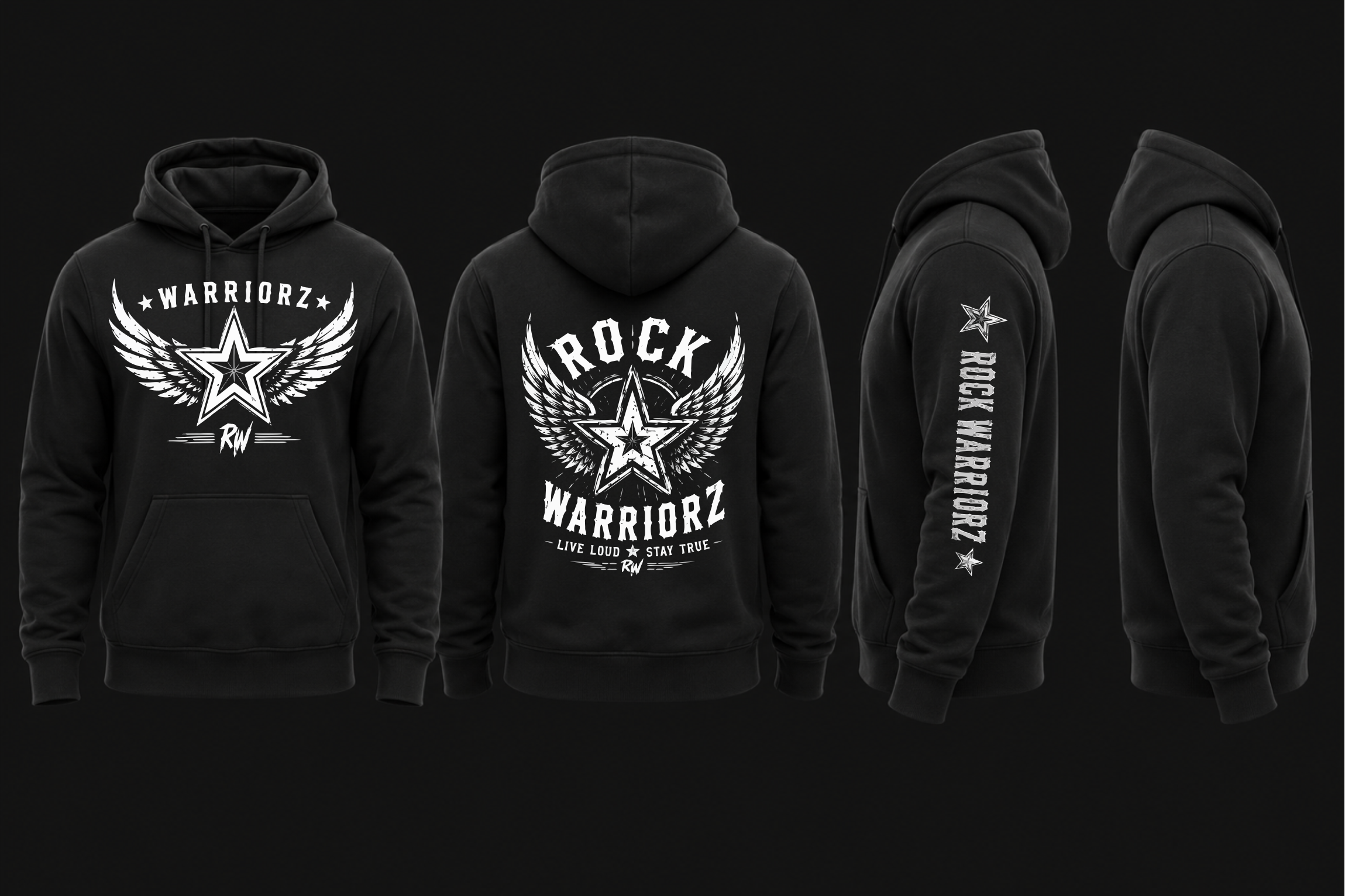 Rock Warriorz Star with Wings Hoodie