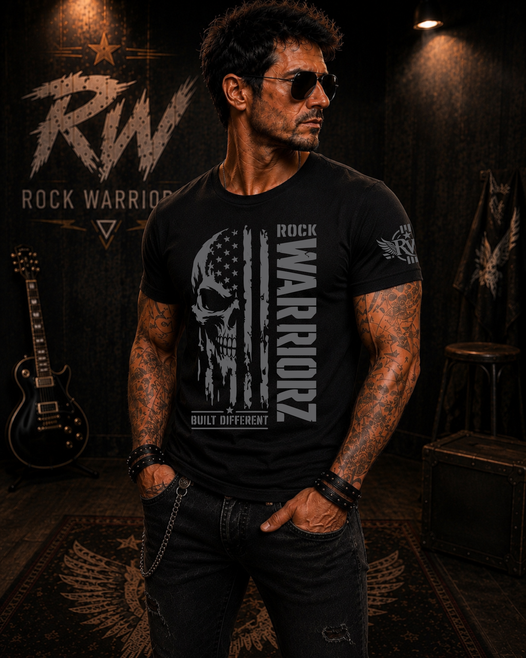 Rock Warriorz Skull Flag