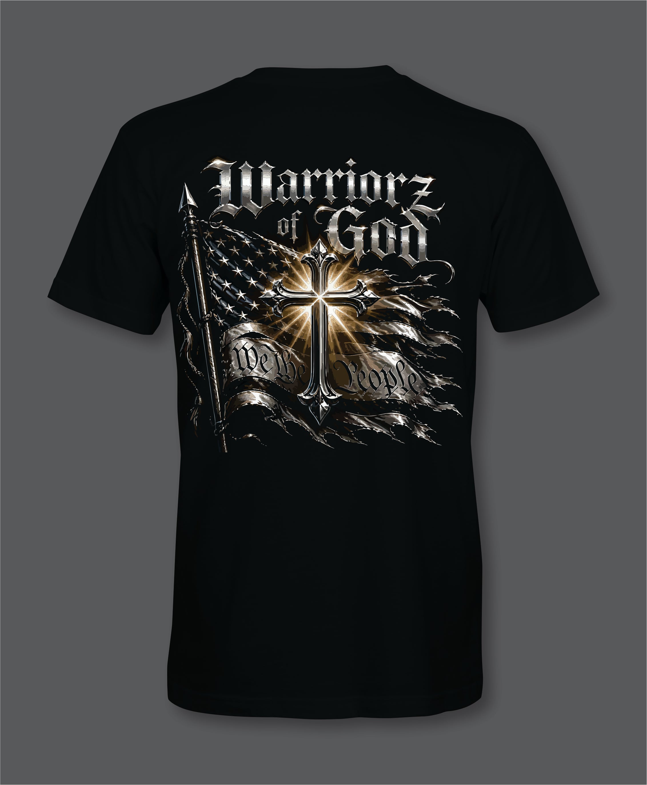 Warriorz of God Front and Back Logo Black T-Shirt