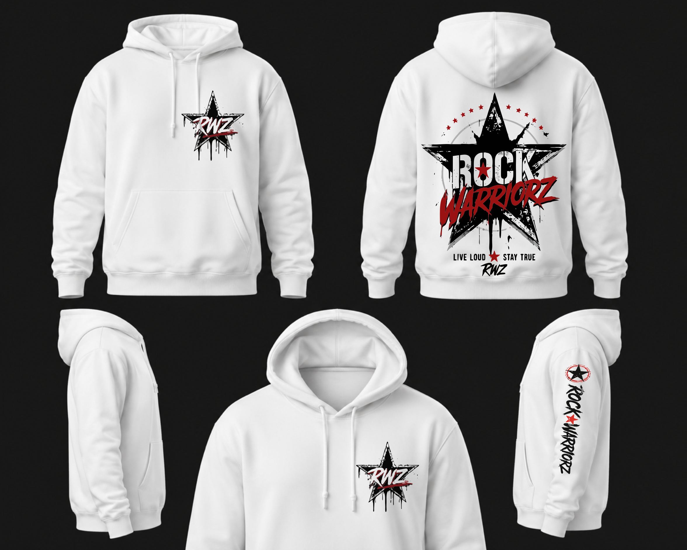 Rock Warriorz White Hoodie