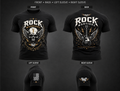 Rock Warriorz Black T-Shirt Front Back Left and Right Sleeve Logo