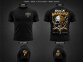 Rock Warriorz No Rules Front Back Both Sleeves Black T-Shirt