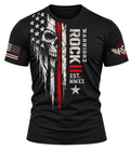 Rock Warriorz Skull and Flag Black T-Shirt