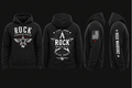 Rock Warriorz Hoodie Front Back Left and Right Logo