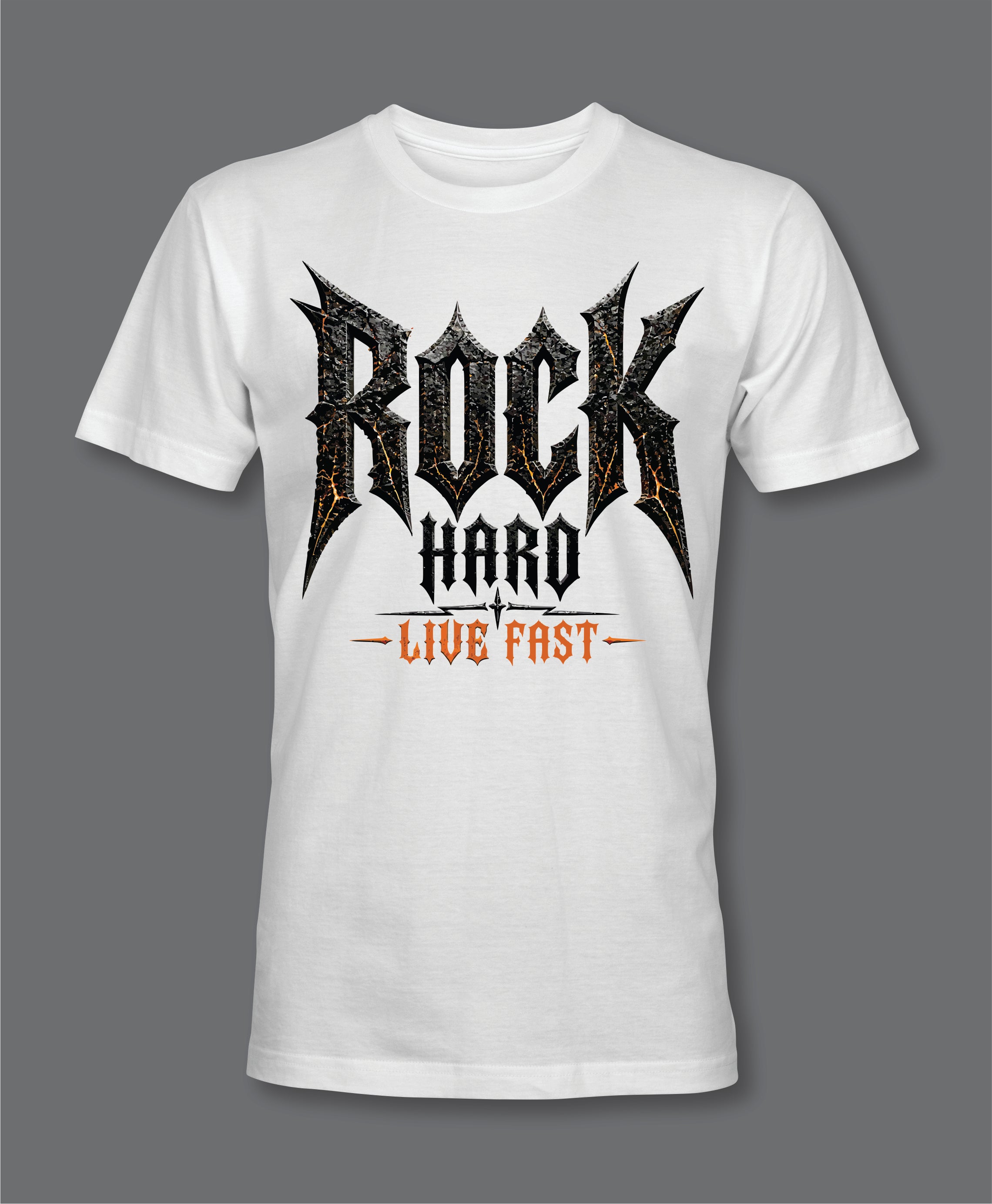 RW Rock Hard Live Fast White T-Shirt