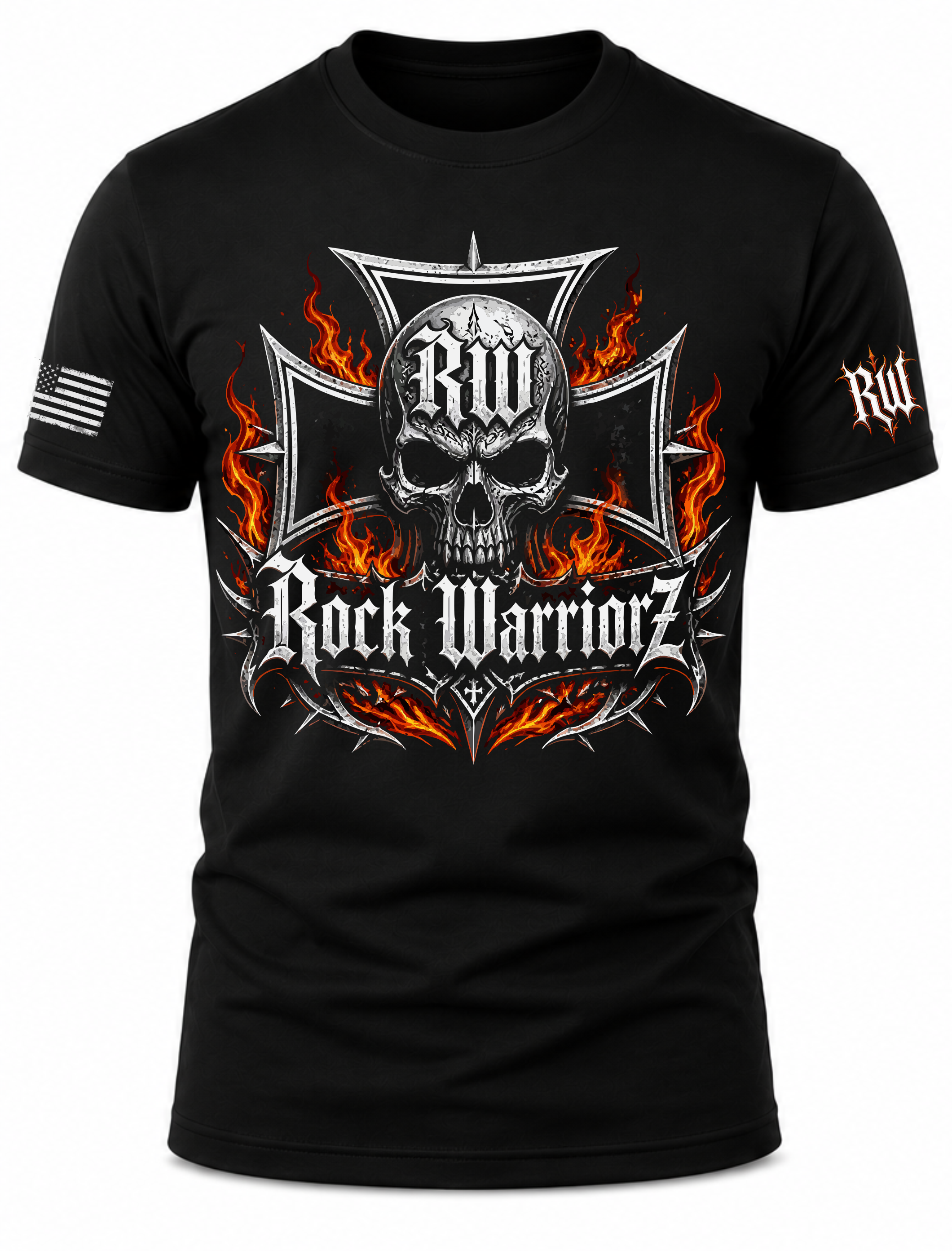 Rock Warriorz Front Logo Black T-Shirt