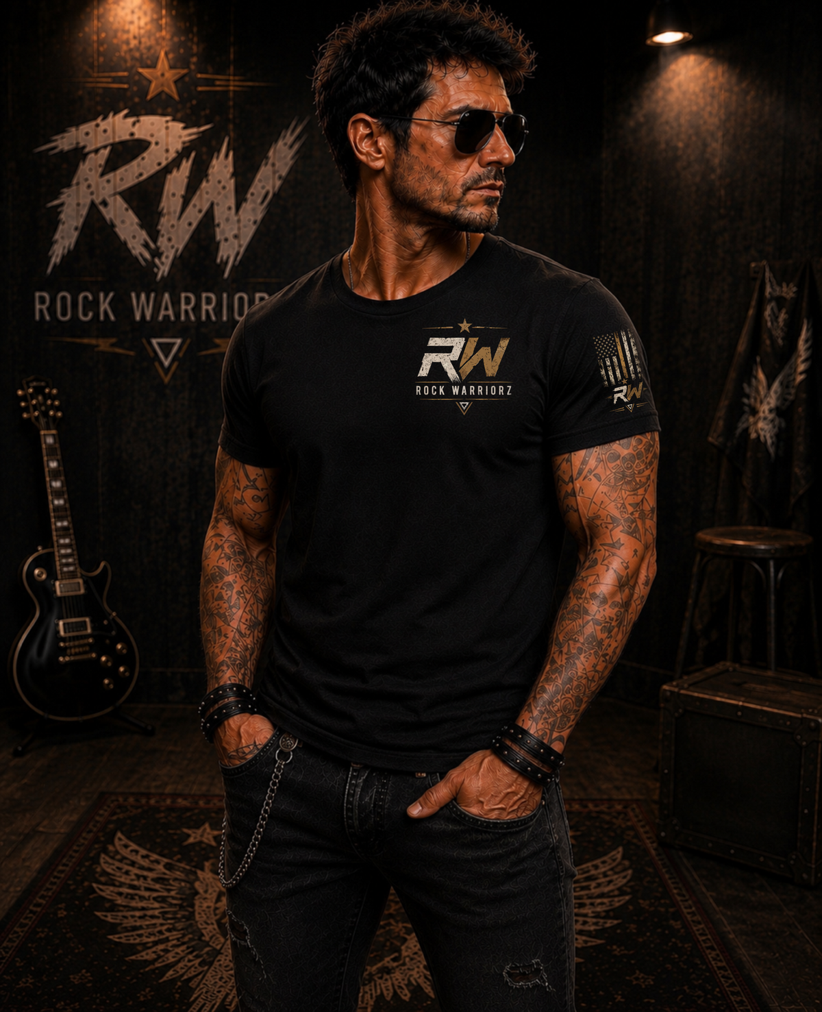 Rock Warriorz Black Noise Black T-Shirt