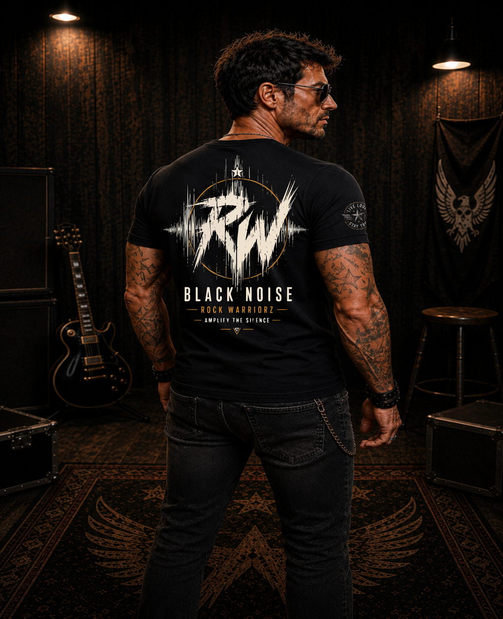 Rock Warriorz Black Noise Black T-Shirt