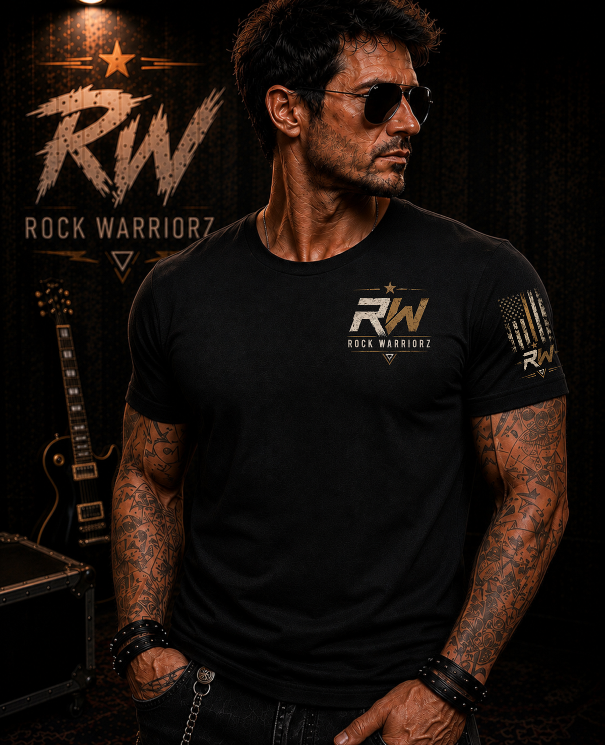 Rock Warriorz Black Noise Black T-Shirt