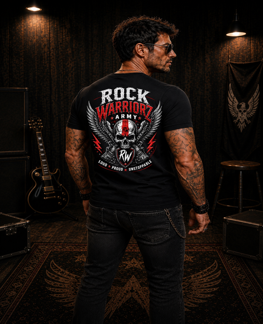 Rock Warriorz Army Black T-Shirt