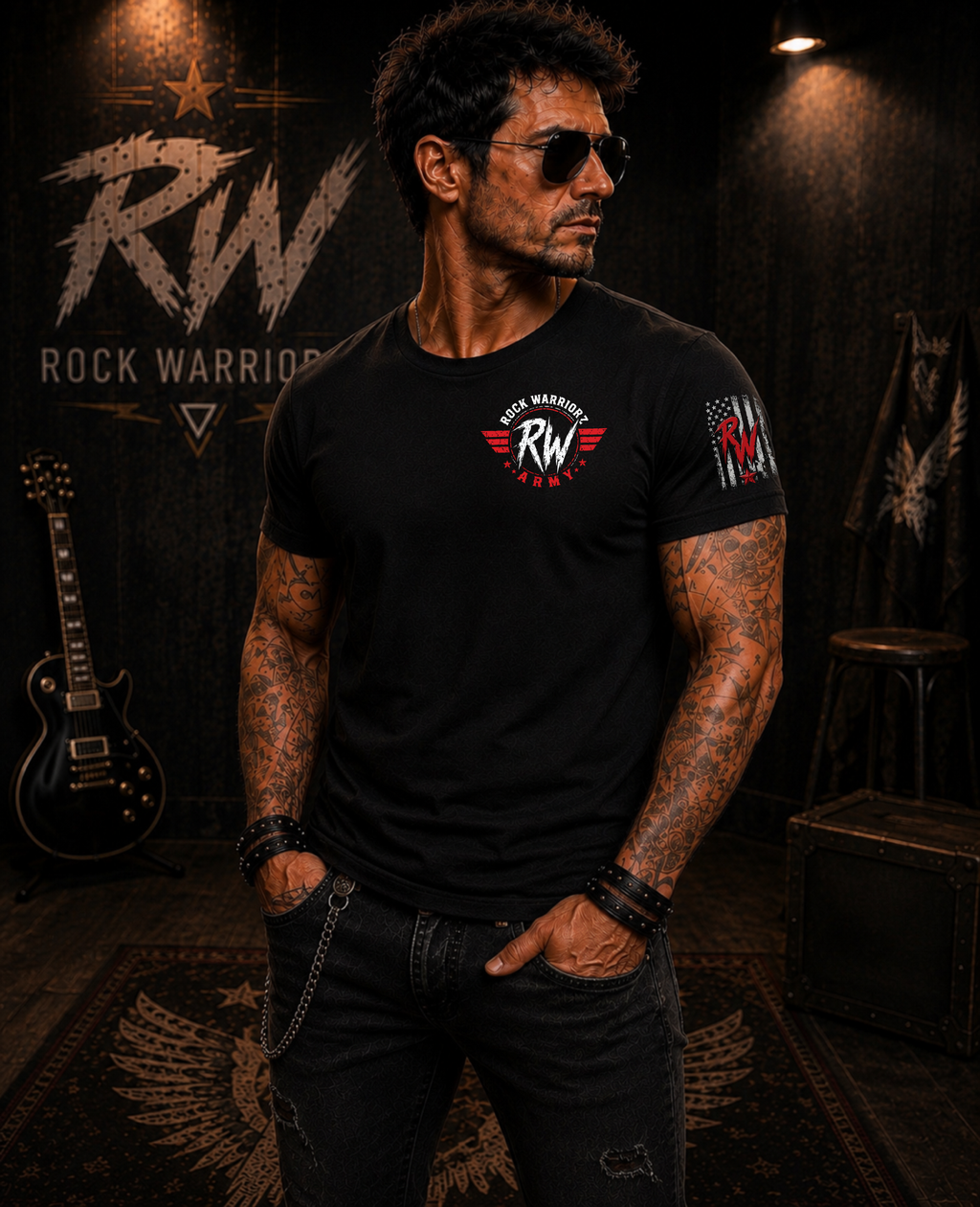 Rock Warriorz Army Black T-Shirt
