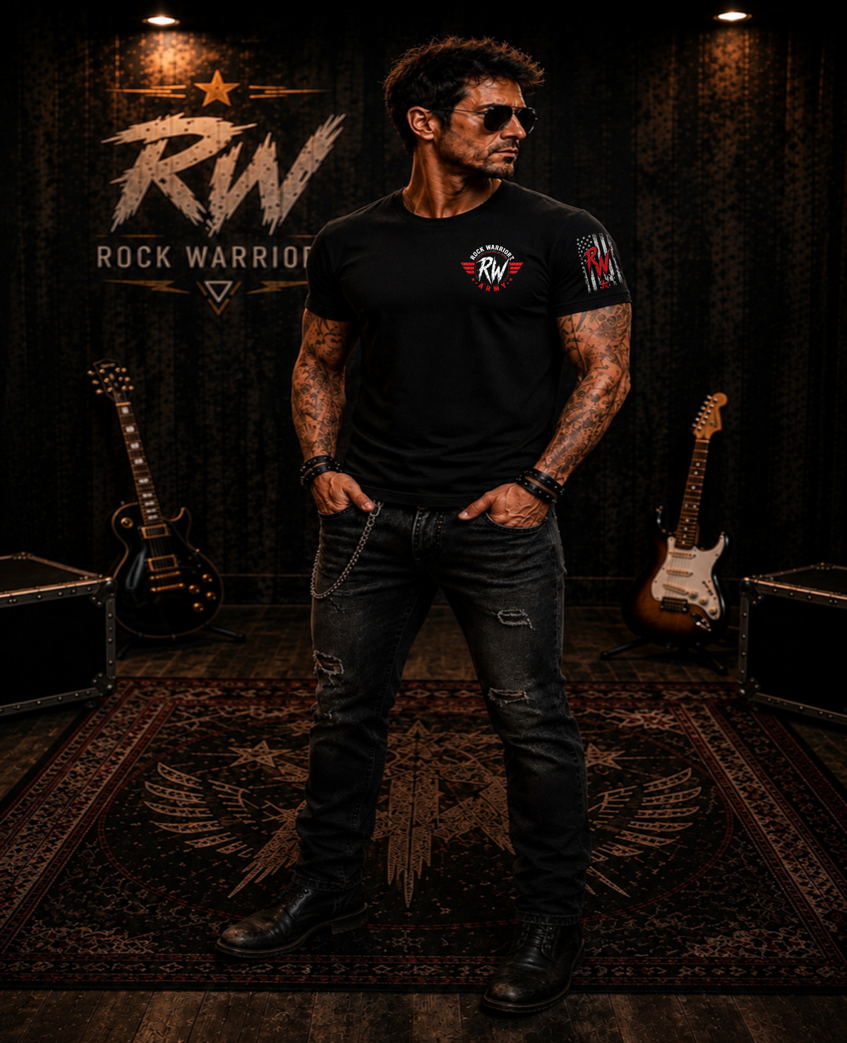 Rock Warriorz Army Black T-Shirt