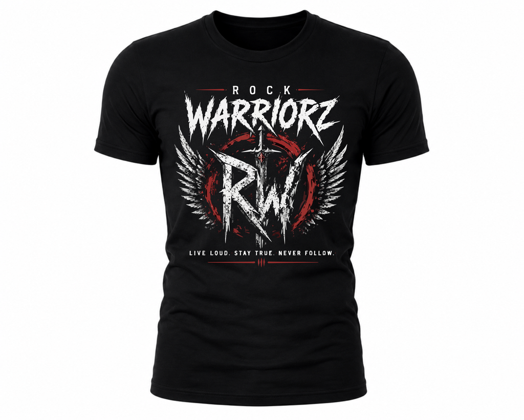Rock Warriorz RW with Wings Black T-Shirt