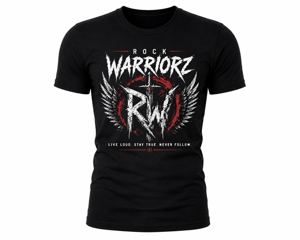 Rock Warriorz RW with Wings Black T-Shirt