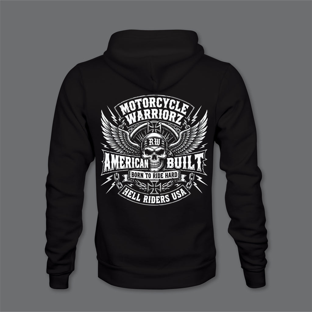 RW Motorcycle Warriorz Front, Back and Left and Right Sleeve Logo