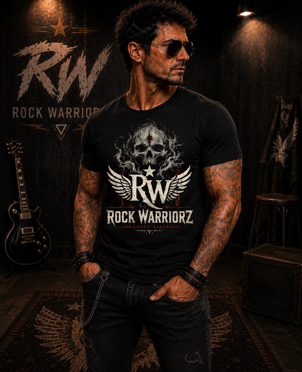 Rock Warriorz Ghost Rider Black T-Shirt