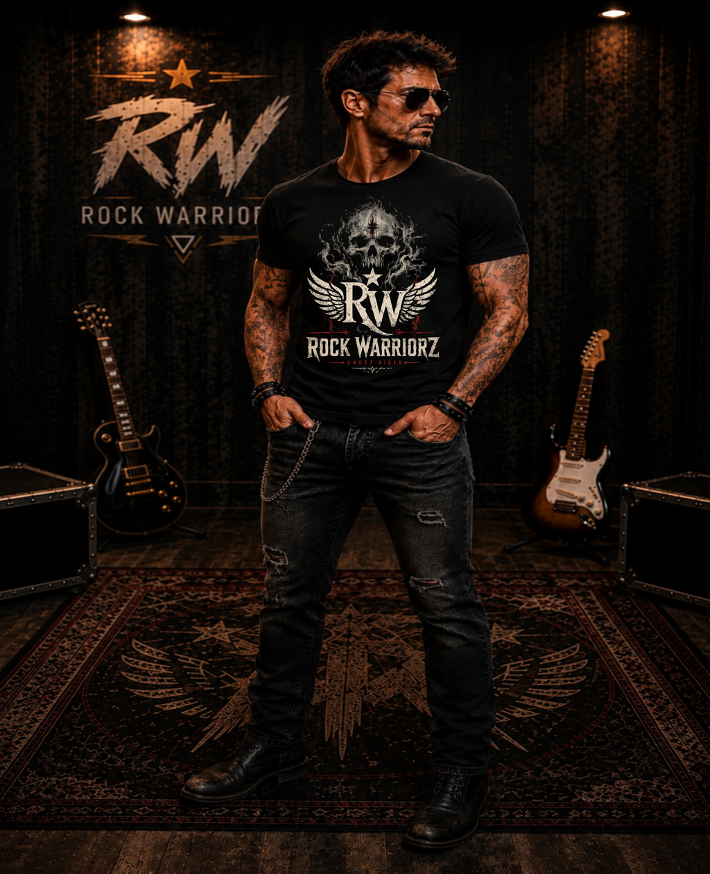 Rock Warriorz Ghost Rider Black T-Shirt