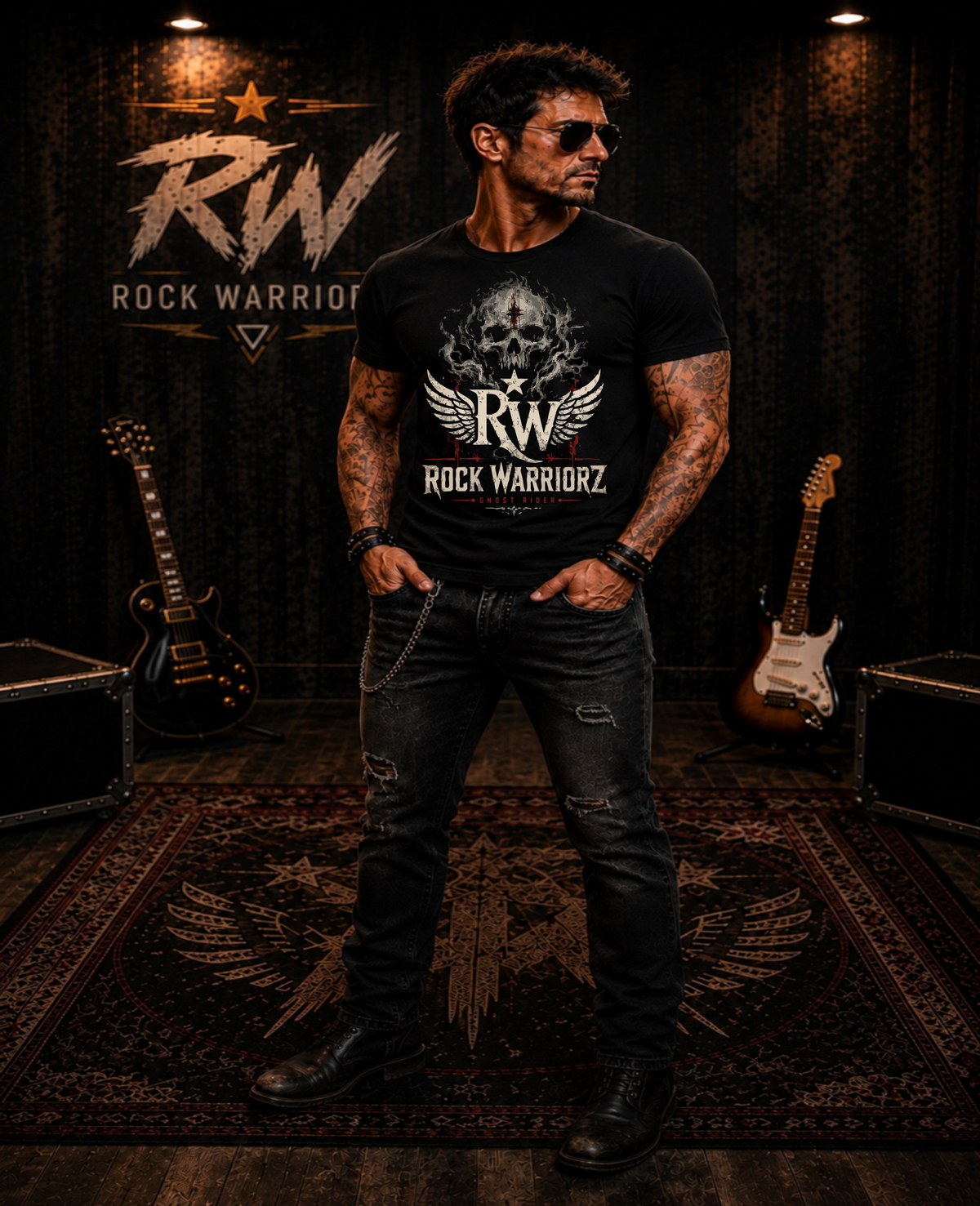 Rock Warriorz Ghost Rider Black T-Shirt
