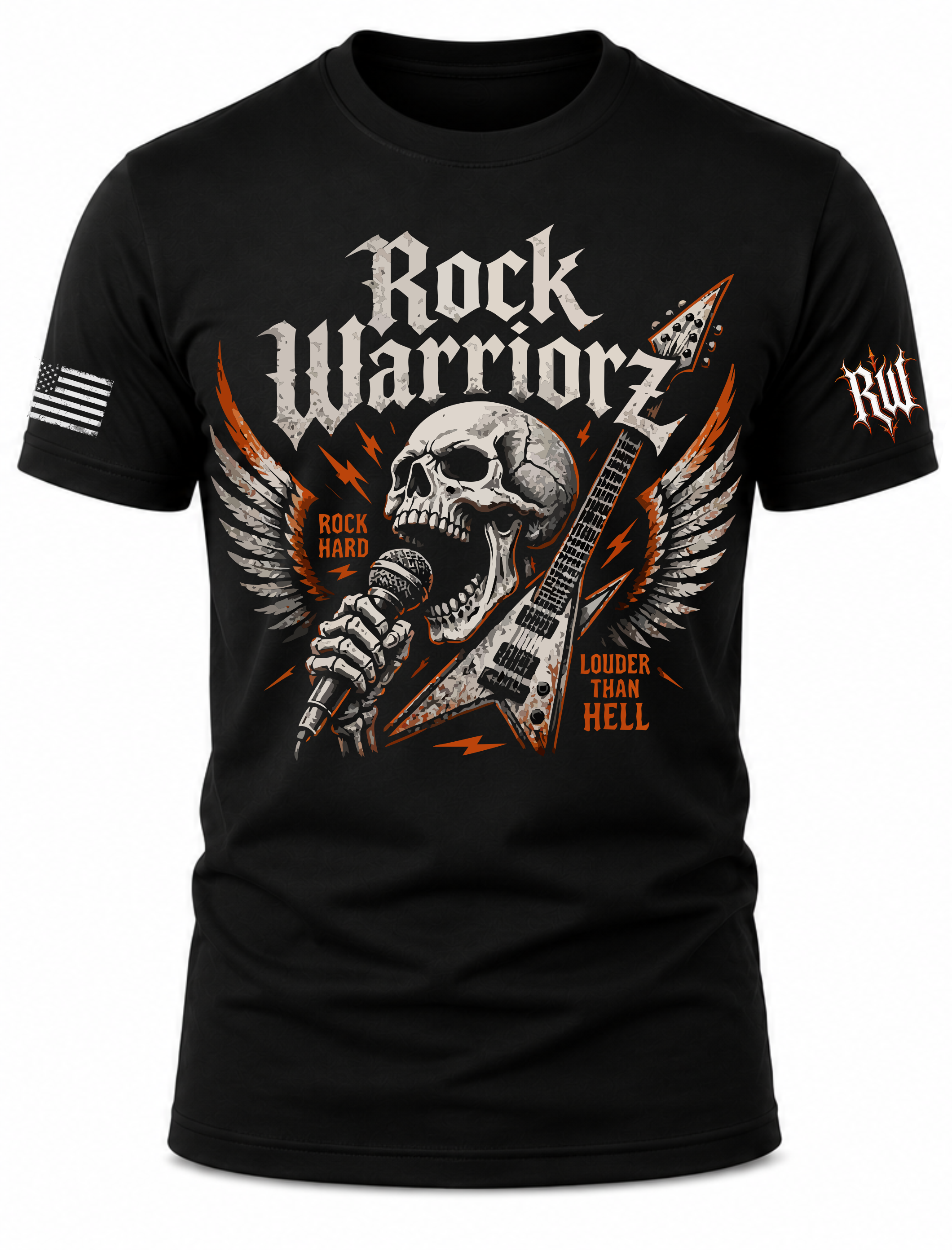 Rock Warriorz Skull with Guitar T-Shirt