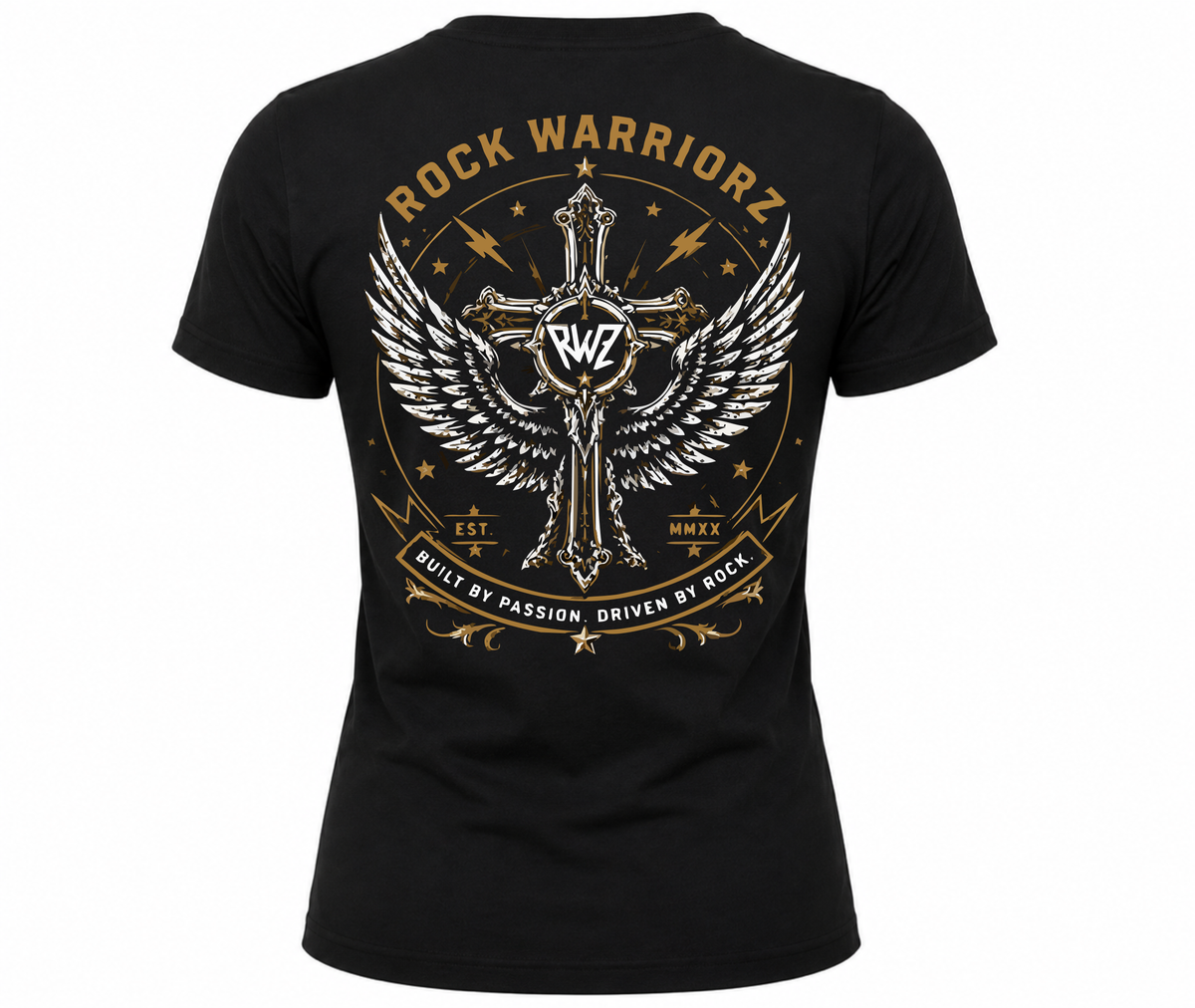 Rock Warriorz Skull with Wings Black T-Shirt