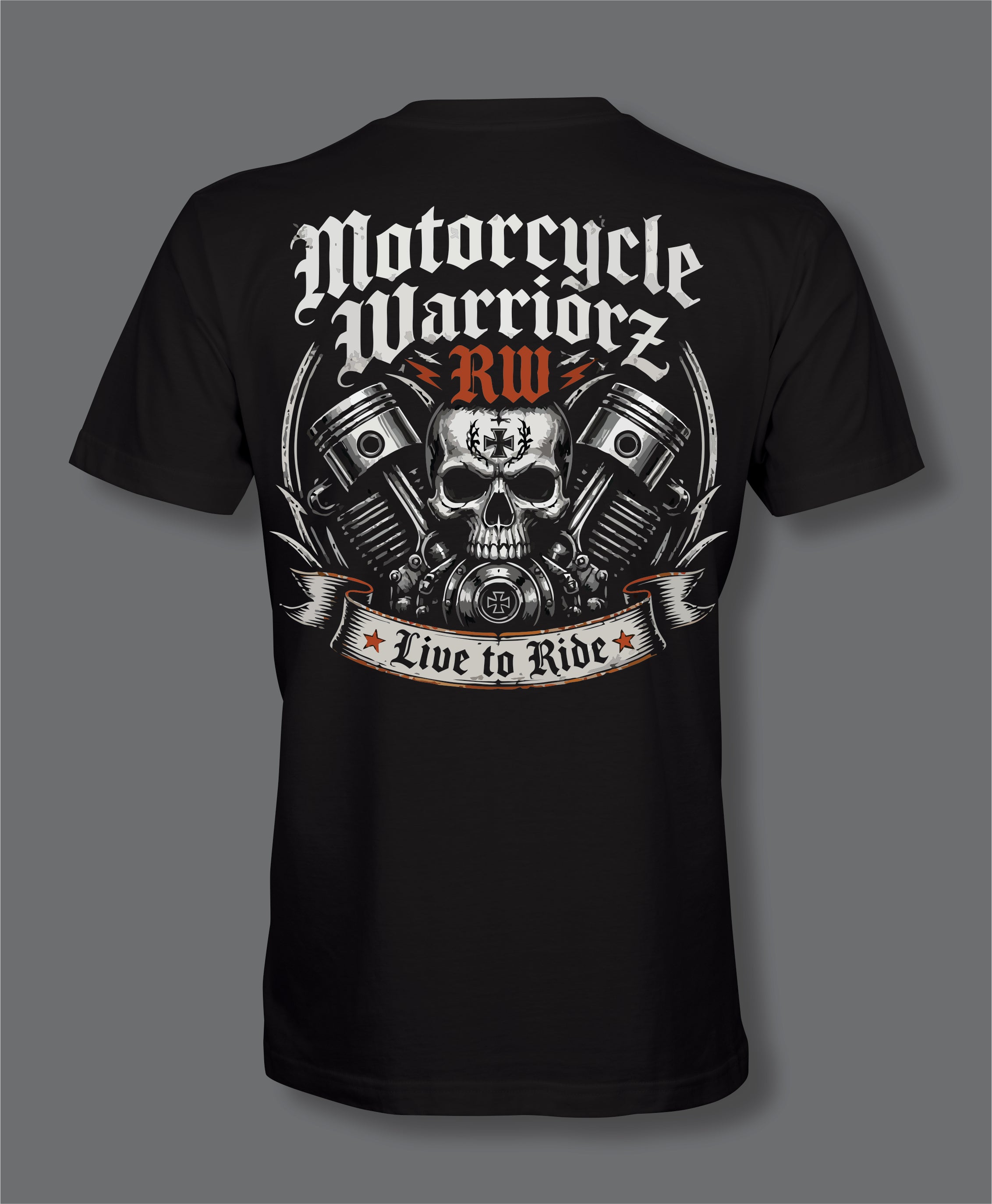 RW Motorcycle Warriorz Front and Back Logo