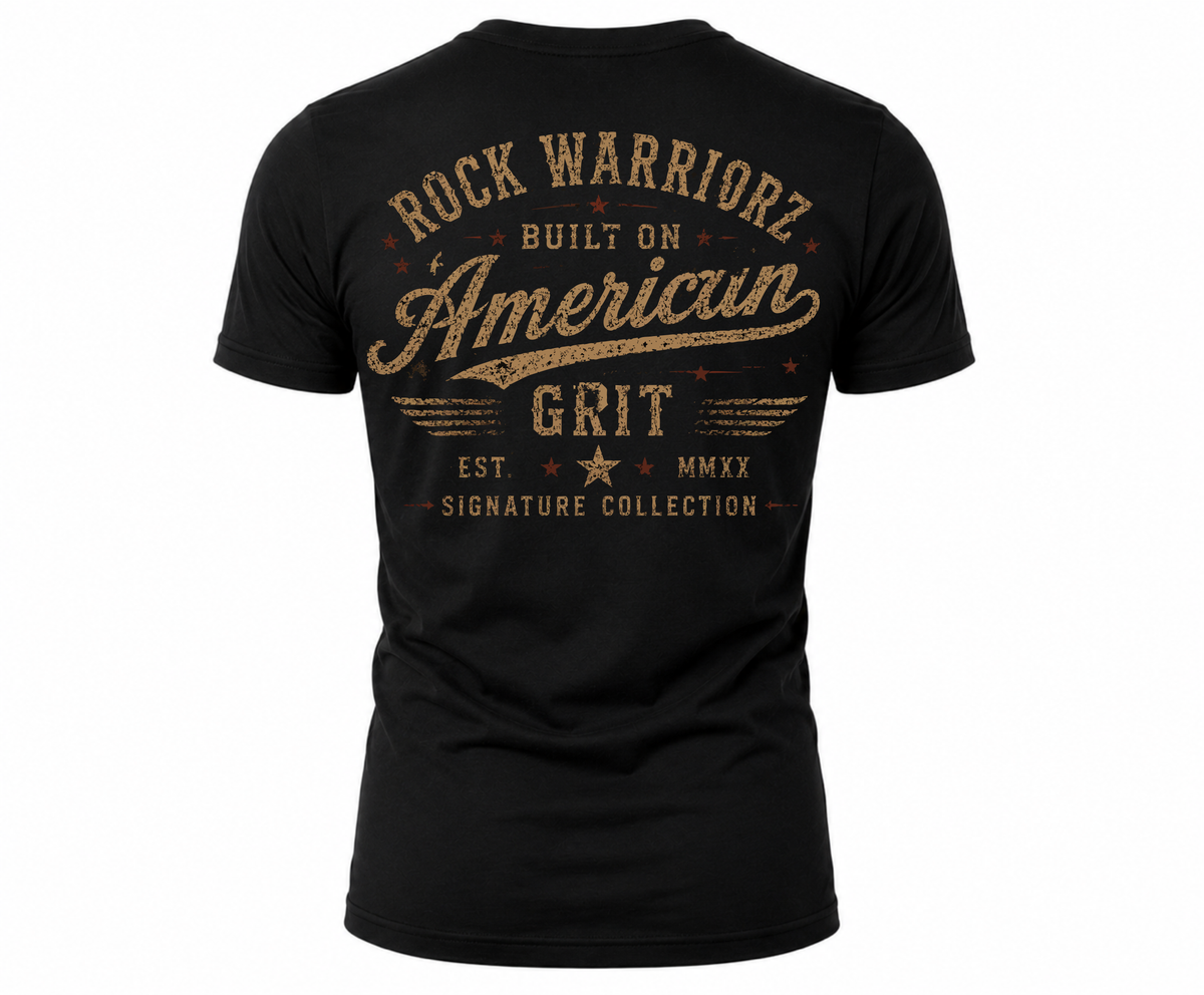 Rock Warriorz American Grit Signature Collection Black T-Shirt