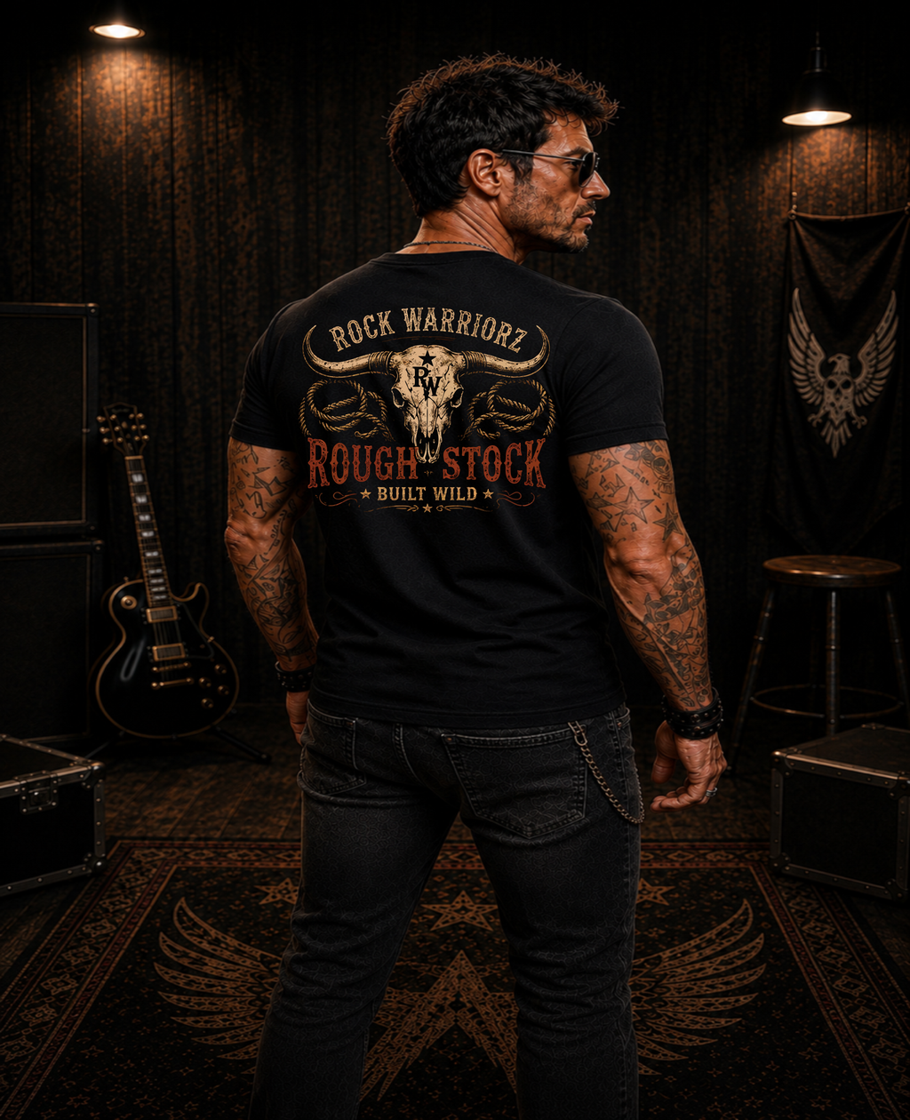 Rock Warriorz Rough Stock Signature Collection Black T-Shirt