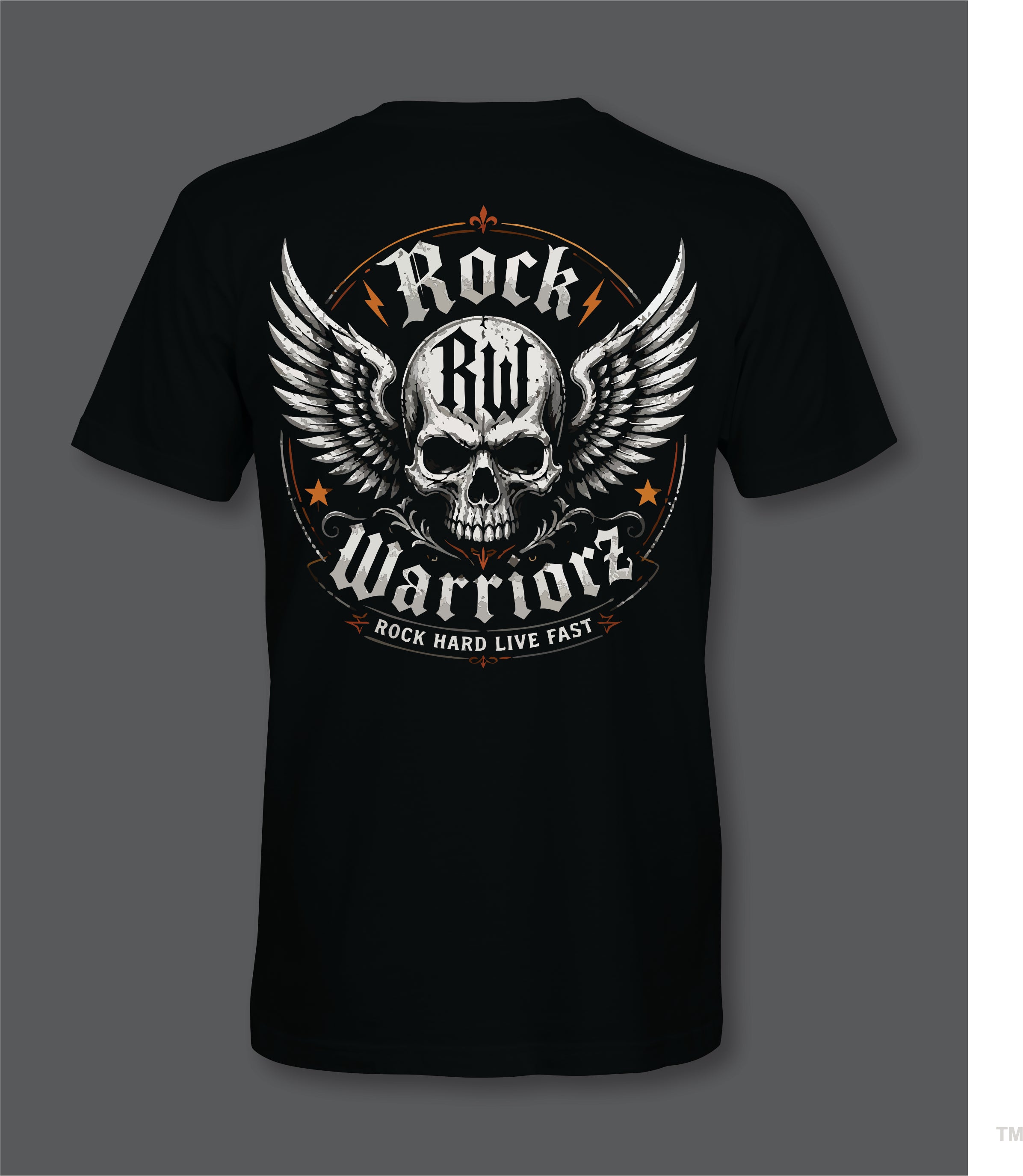 RW Rock Hard Live Fast Front Back Logo