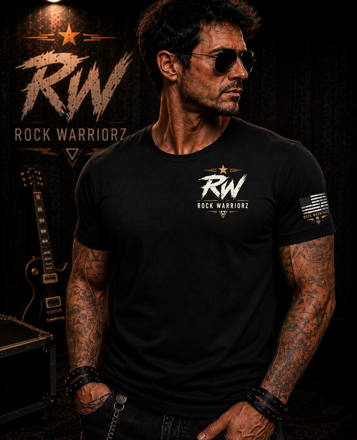 Rock Warriorz Hear the Rebellion Black T-Shirt