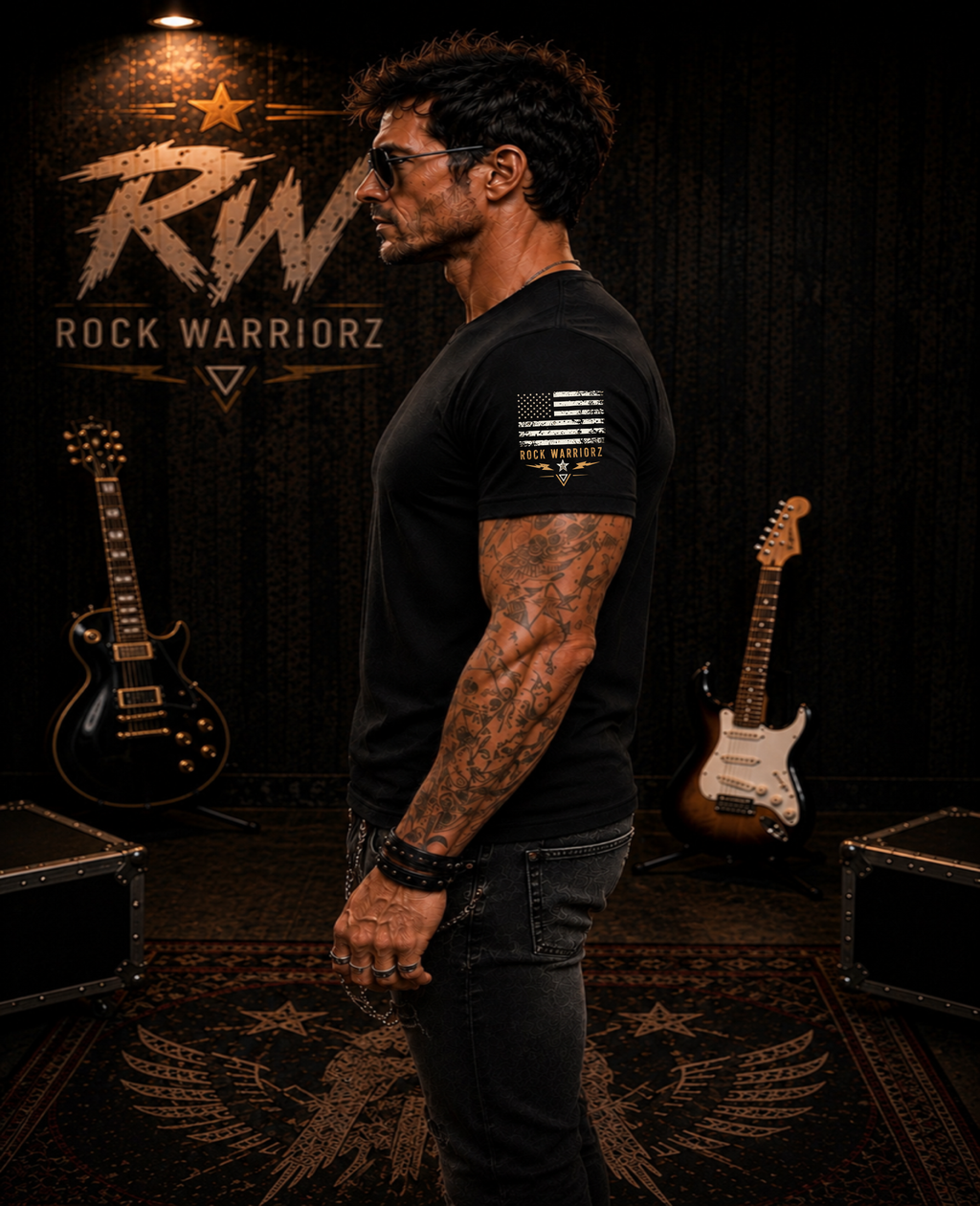 Rock Warriorz Hear the Rebellion Black T-Shirt