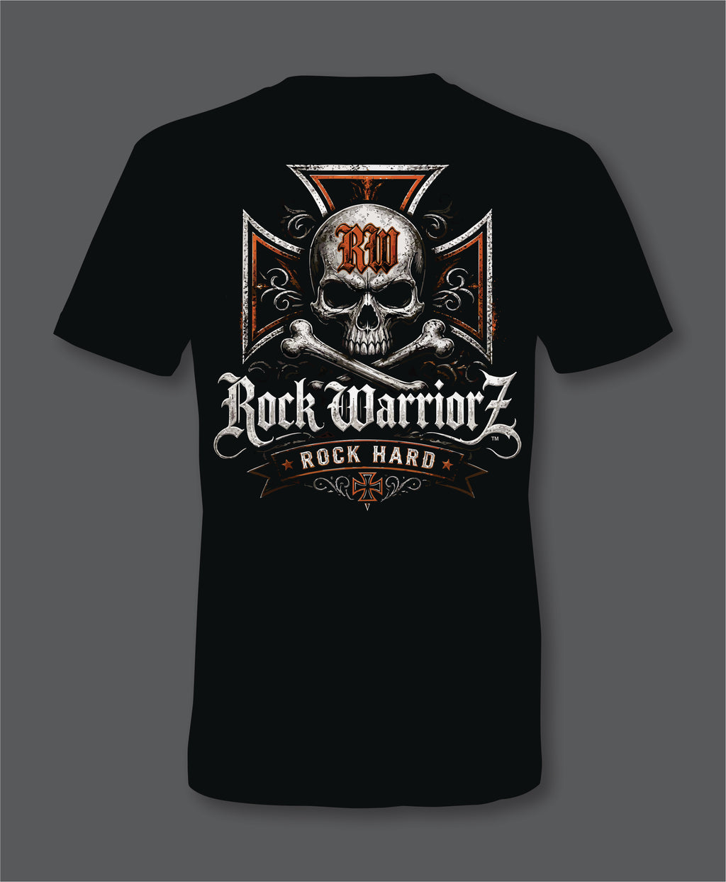 Rock Warriorz Rock Hard Front and Back Logo