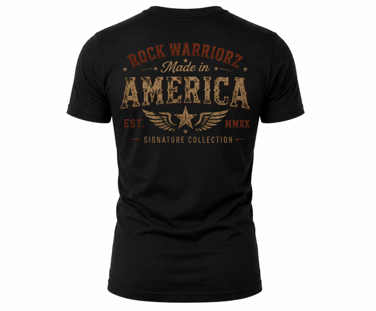 Rock Warriorz Made in America Signature Collection Black T-Shirt