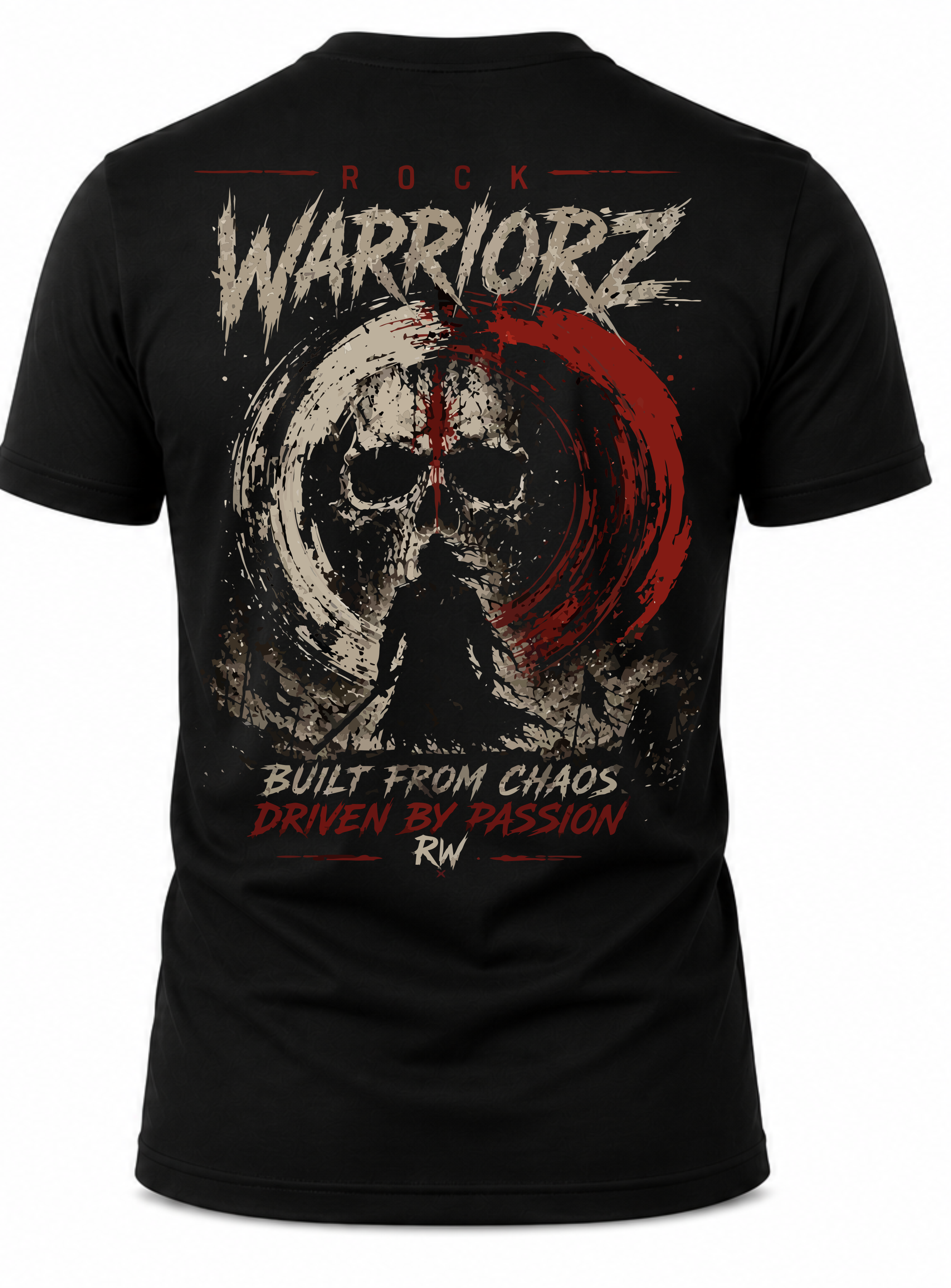 Rock Warriorz Built from Chaos Driven by Passion Front and Back T-Shirt