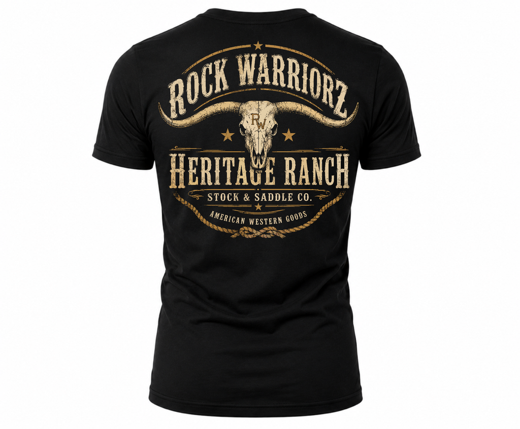 Rock Warriorz Heritage Ranch Black T-Shirt