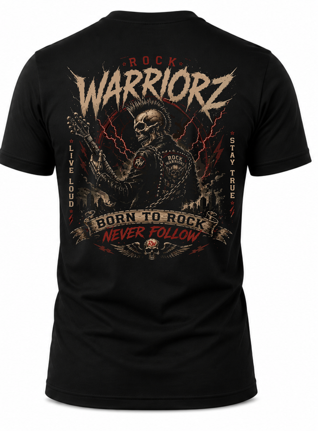 Rock Warriorz Born to Rock Front and Back T-Shirt