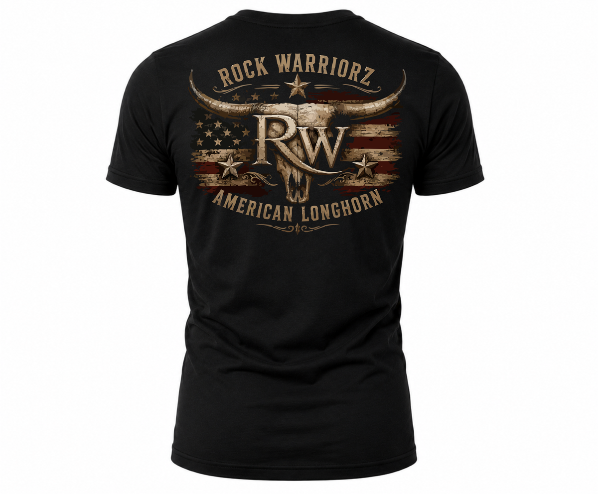 Rock Warriorz American Longhorn Black T-Shirt