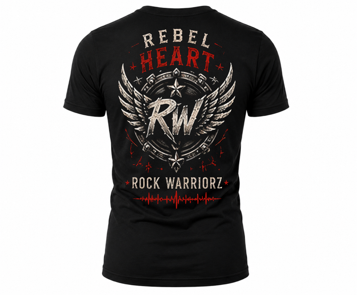 Rock Warriorz Rebel Heart Black T-Shirt