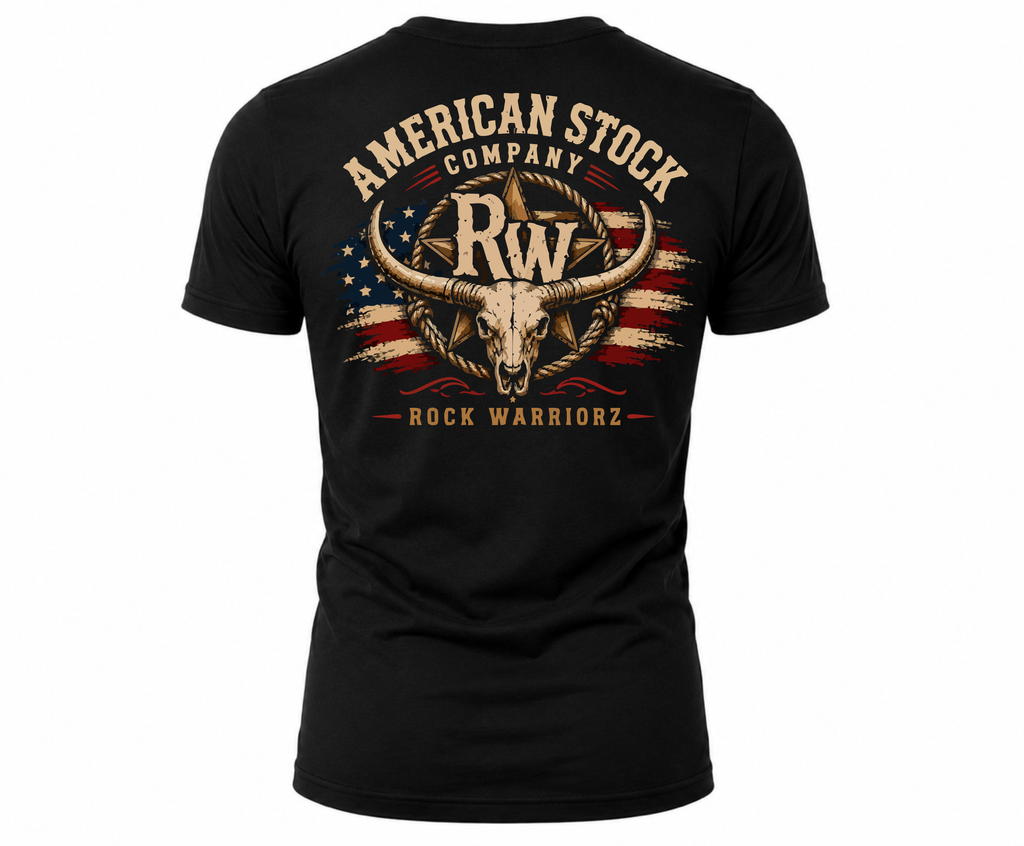 Rock Warriorz American Stock Black T-Shirt