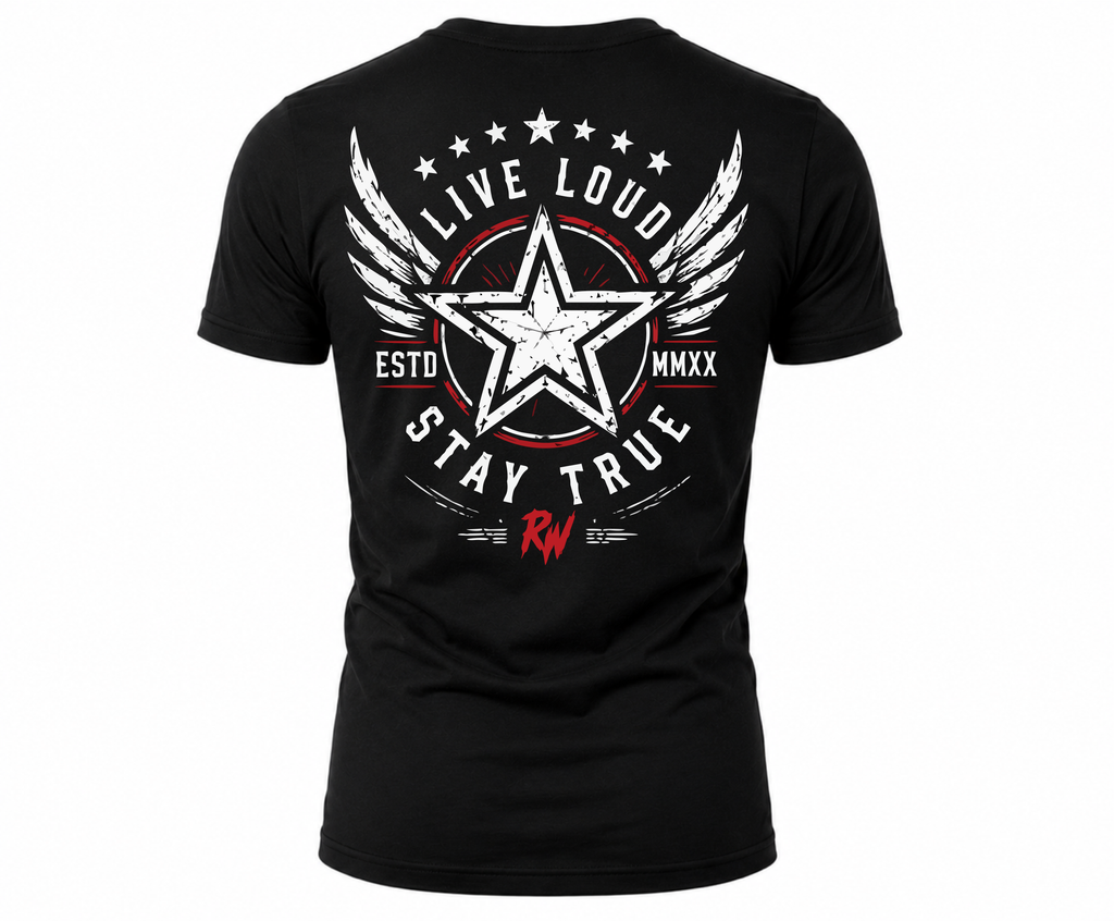 Rock Warriorz Live Loud Stay True Black T-Shirt