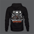 Motorcycle Warriorz Hoodie Front Back Left Sleeve Logo