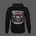Motorcycle Warriorz Live to Ride Hoodie Front Back and Left Sleeve Logo