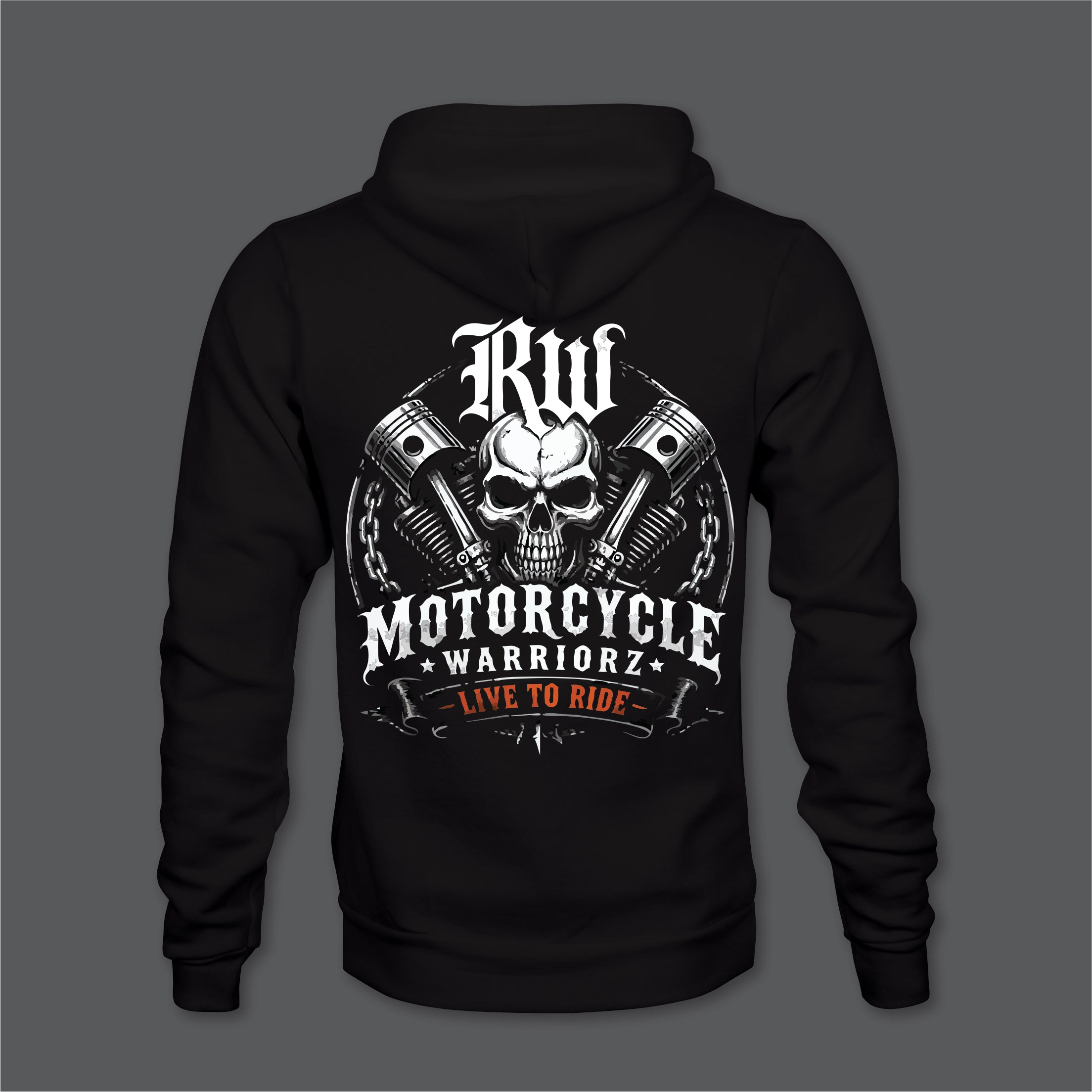 RW Live to Ride Hoodie Front Back Left Sleeve Logo