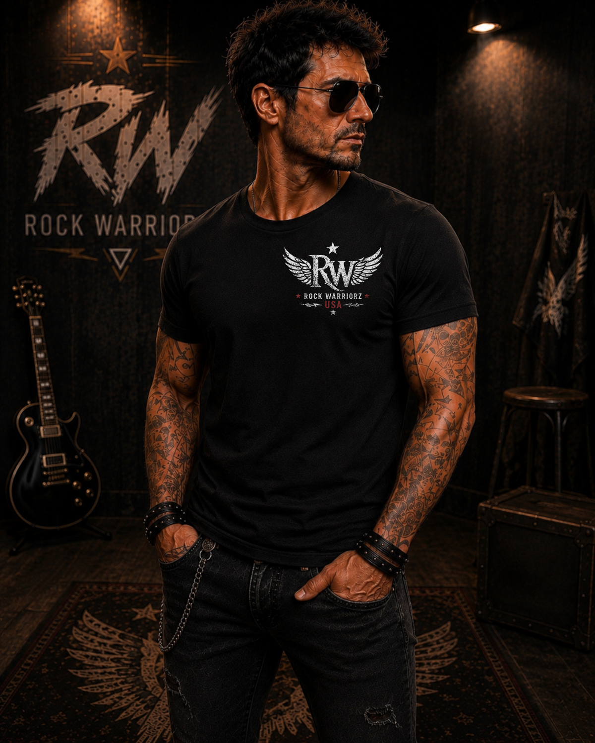 Rock Warriorz No Saints Here Black T-Shirt