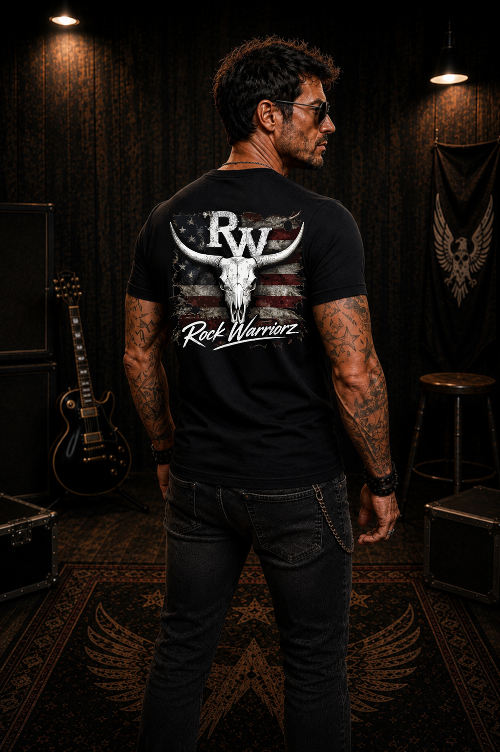 Rock Warriorz Flag Bull Skull