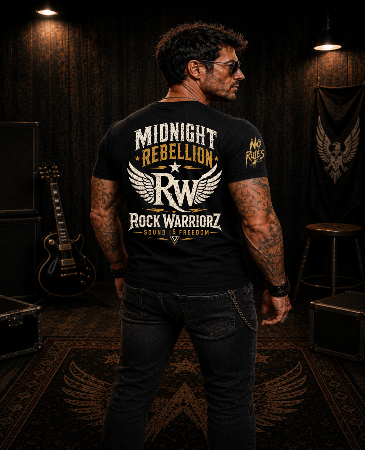 Rock Warriorz Midnight Rebellion Black T-Shirt