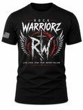 Rock Warriorz RW Live Loud Front and Right Sleeve Logo
