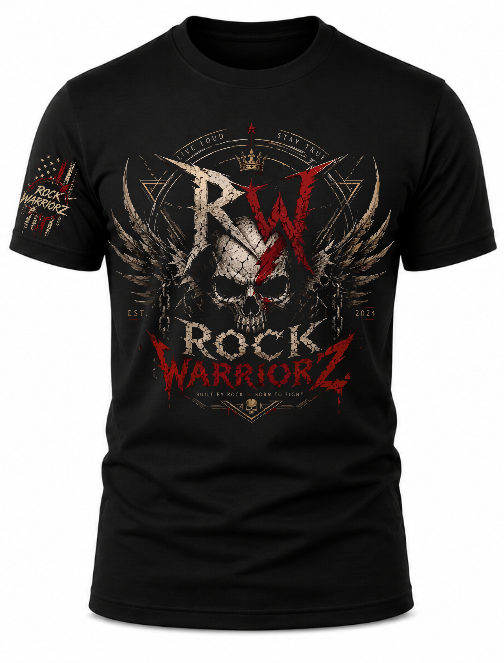 Rock Warriorz Front and Sleeve Logo