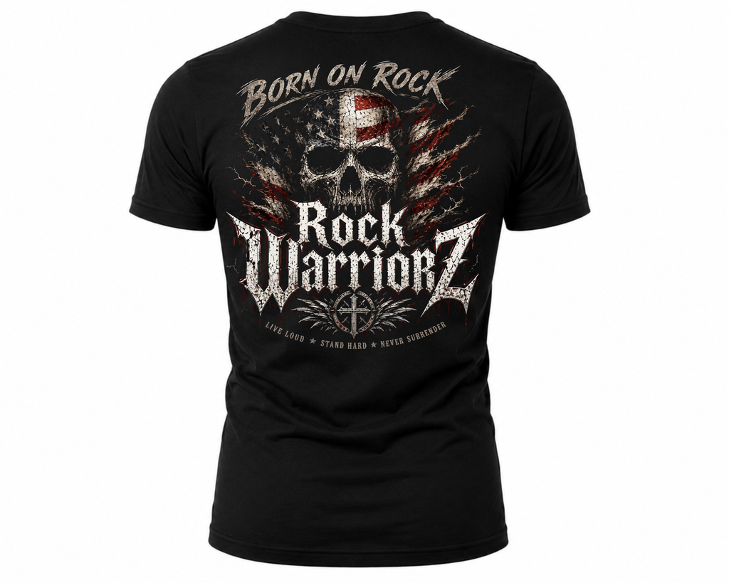 Rock Warriorz Born on Rock Black T-Shirt
